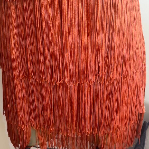 Cami String Halter Romper Jumpsuit Burnt Orange Women's Large Sexy Costume Cute - Picture 6 of 16